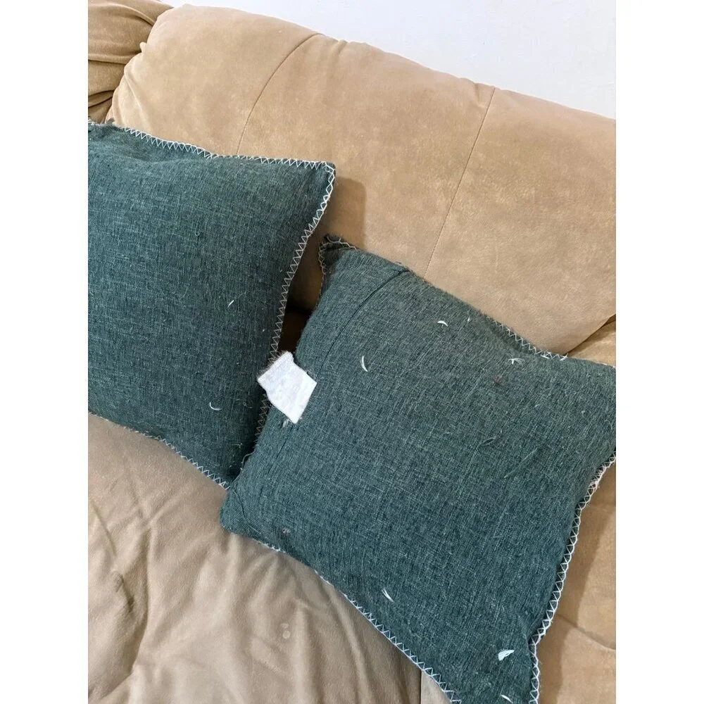 Set of 2 Dark Green throw pillows
